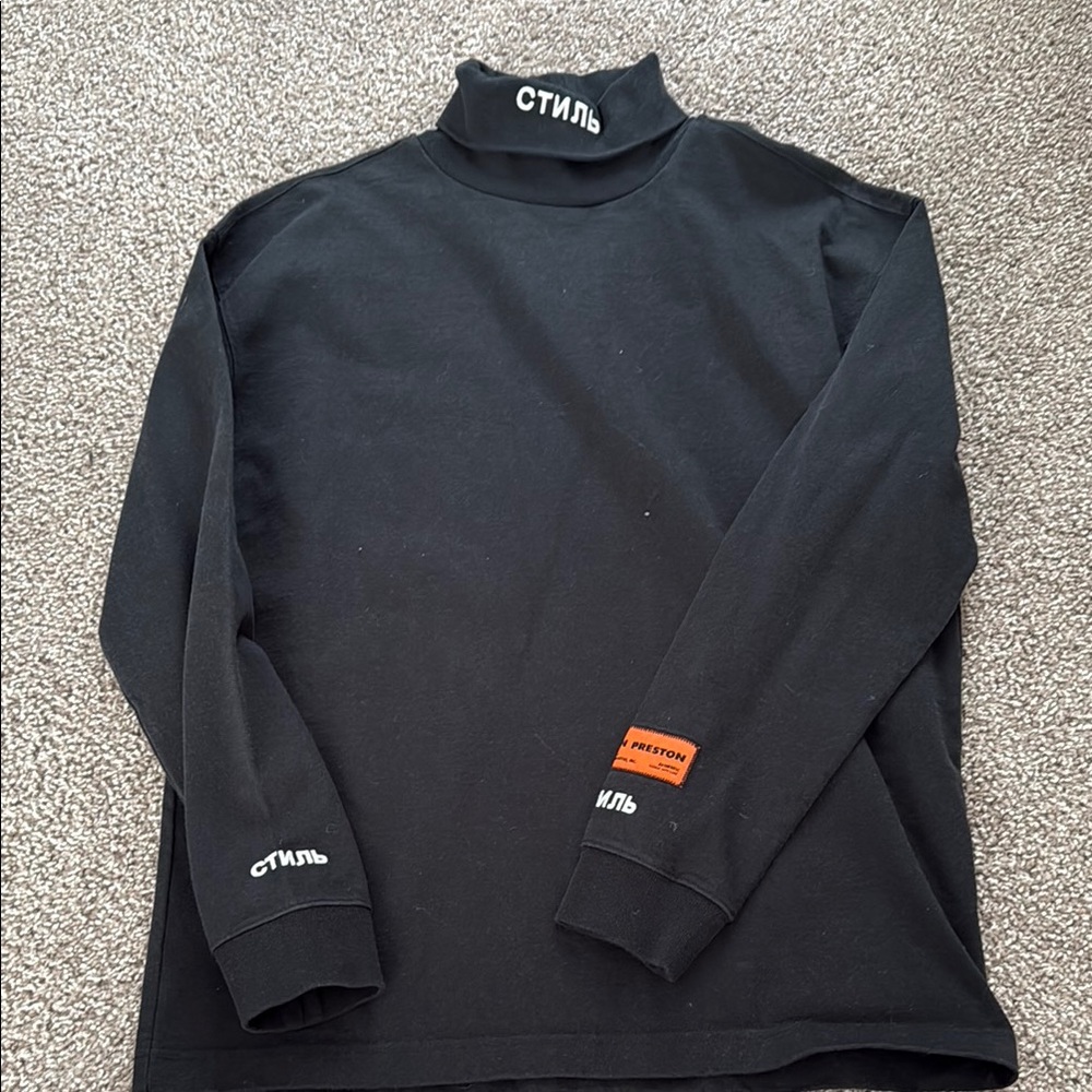 Heron Preston Black Turtleneck Shirt with Signature Branding